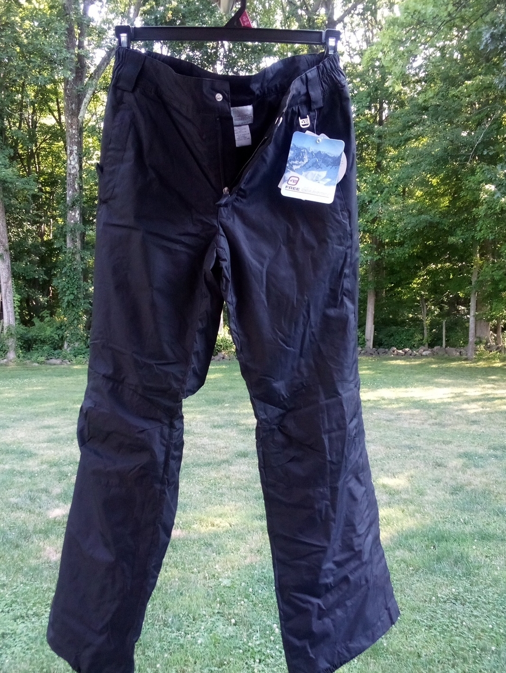 FREE COUNTRY Black Snowboard Ski Pants Velcro @ Ankle for Easier Opening